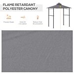 Outsunny 2.5m (8ft) New Double-tier Bbq Gazebo Grill Canopy Barbecue Tent Shelter Patio Deck Cover - Grey