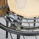 Outsunny Rattan Bistro Set 2-seater Wicker Garden Furniture Round Table For Patio And Balcony W/ Cushions, Grey