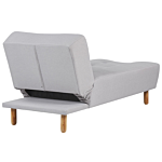 Chaise Lounge Light Grey Fabric Upholstery Light Wood Legs Scandinavian Style Beliani