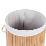 Bamboo Basket With Lid Light Wood Sannar Beliani