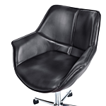 Office Swivel Chair Black Faux Leather Height Adjustable Elegant Beliani