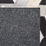 Area Rug Black And White Cowhide Leather 160 X 230 Cm Geometric Pattern Patchwork Beliani