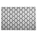 Area Rug Carpet Black And White Reversible Synthetic Material Outdoor And Indoor Quatrefoil Pattern Rectangular 140 X 200 Cm Beliani