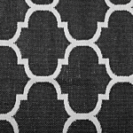 Area Rug Carpet Black And White Reversible Synthetic Material Outdoor And Indoor Quatrefoil Pattern Rectangular 140 X 200 Cm Beliani