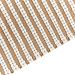 Area Rug White And Brown Cotton 80 X 150 Cm Rectangular Hand Woven Modern Design Beliani