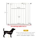 Pawhut Metal 74-87cm Wide Adjustable Dog Gate White