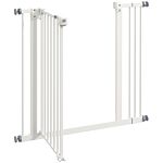 Pawhut Metal 74-87cm Wide Adjustable Dog Gate White