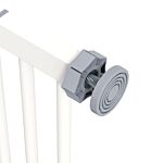 Pawhut Metal 74-87cm Wide Adjustable Dog Gate White