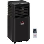 Homcom 7000btu 4-in-1 Compact Portable Mobile Air Conditioner Unit Cooling Dehumidifying Ventilating W/ Fan Remote Led 24h Timer Auto Shut-down Black