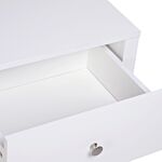 Homcom Modern Bedside Table, Nightstand With Drawer Shelf, End Table For Living Room, Bedroom, Set Of 2, White