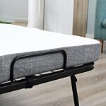 Homcom Folding Bed With 10cm Mattress, Portable Foldable Guest Bed With Sturdy Metal Frame On Wheels