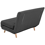 Small Sofa Bed Dark Grey Fabric 1 Seater Fold-out Sleeper Armless Scandinavian Beliani