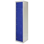 3 X Metal Storage Lockers - Six Doors, Blue - Flatpack