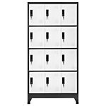 Vidaxl Locker Cabinet Anthracite And White 90x45x180 Cm Steel