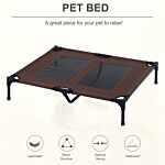 Pawhut Large Raised Dog Bed Cat Elevated Lifted Cooling Portable Camping Basket Outdoor Indoor Mesh Pet Cot Metal Frame