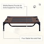 Pawhut Large Raised Dog Bed Cat Elevated Lifted Cooling Portable Camping Basket Outdoor Indoor Mesh Pet Cot Metal Frame