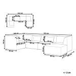 Modular Right Corner 5 Seater Sofa Taupe Corduroy With Ottoman 5 Seater Sectional Sofa Modern Design Beliani