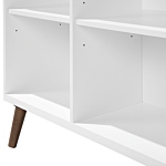 Bookcase White With Dark Wood 174 X 120 X 30 Cm 5-tier Scandinavian Shelving Unit Beliani