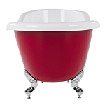 Bath Red Sanitary Acrylic 170 X 76 Cm Freestanding Clawfoot Tub Traditional Retro Design Beliani