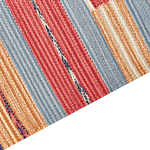 Kilim Area Rug Multicolour Cotton 140 X 200 Cm Handwoven Reversible Flat Weave Geometric Pattern With Tassels Traditional Boho Living Room Bedroom Beliani