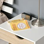 Homcom Bedside Table With Drawer And Shelf, Modern Nightstand, End Table For Bedroom, Living Room