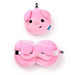 Relaxeazzz Travel Pillow & Eye Mask - Oscar The Pig