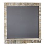 Large Blackboard With Driftwod Effect Surround, Shelf And 3 Double Hooks