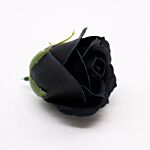 Craft Soap Flowers - Med Rose - Black With White Rim - Pack Of 10