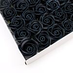 Craft Soap Flowers - Med Rose - Black With White Rim - Pack Of 10