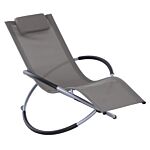 Outsunny Outdoor Orbital Lounger Zero Gravity Patio Chaise Foldable Rocking Chair W/ Pillow Grey