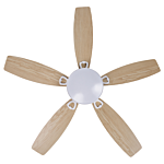 Ceiling Fan With Light Ventilator White Synthetic Material Metal 5 Blades Remote Control Minimalist Design Beliani