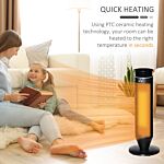 Homcom Ceramic Tower Indoor Space Heater Electric Floor Heater W/ 2 Heat And Fan 1000w/2000w, Oscillation, Remote Control, Timer For Bathroom Office