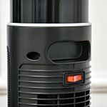 Homcom Ceramic Tower Indoor Space Heater Electric Floor Heater W/ 2 Heat And Fan 1000w/2000w, Oscillation, Remote Control, Timer For Bathroom Office