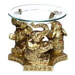 Oil And Wax Burner - Gold Lucky Elephant