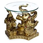 Oil And Wax Burner - Gold Lucky Elephant