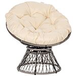 Outsunny 360° Swivel Rattan Chair Outdoor Wicker Chairs W/ Padded Cushion