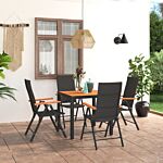 Vidaxl 5 Piece Garden Dining Set Black And Brown