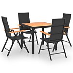 Vidaxl 5 Piece Garden Dining Set Black And Brown