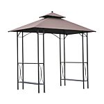 Outsunny 2.5 X 1.5m Bbq Tent Canopy Patio Outdoor Awning Gazebo Party Sun Shelter - Coffee