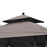 Outsunny 2.5 X 1.5m Bbq Tent Canopy Patio Outdoor Awning Gazebo Party Sun Shelter - Coffee