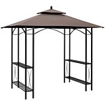 Outsunny 2.5 X 1.5m Bbq Tent Canopy Patio Outdoor Awning Gazebo Party Sun Shelter - Coffee