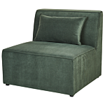 Modular Right Corner Sofa Dark Green Corduroy With Ottoman 3 Seater Sectional Sofa Modern Design Beliani