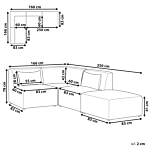 Modular Right Corner Sofa Dark Green Corduroy With Ottoman 3 Seater Sectional Sofa Modern Design Beliani