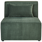 Modular Right Corner Sofa Dark Green Corduroy With Ottoman 3 Seater Sectional Sofa Modern Design Beliani