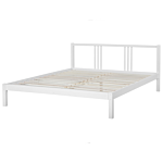 Bed Frame White Pine Wood Eu Super King Size 6ft Slatted Base Modern Beliani