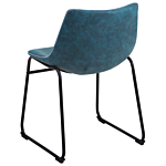 Set Of 2 Dining Chairs Blue Fabric Upholstery Black Legs Rustic Retro Style Beliani