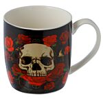 Porcelain Mug & Infuser Set - Skulls And Roses