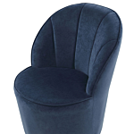 Armchair Dark Blue Velvet Gold Metal Base Round Accent Tub Chair Glam Retro Living Room Beliani