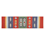 Kilim Area Rug Multicolour Cotton 80 X 300 Cm Handwoven Reversible Flat Weave Geometric Pattern With Tassels Traditional Boho Living Room Bedroom Beliani