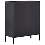 4 Drawer Chest Black Metal Steel Storage Cabinet Industrial Style For Home Office Living Room Beliani